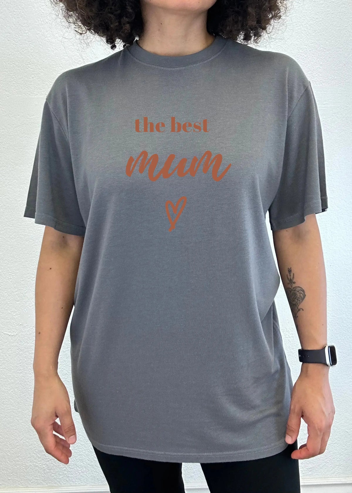 The Best Mum Unisex Bamboo Viscose/Organic Cotton Short Sleeve Graphic T-Shirt Spun Bamboo