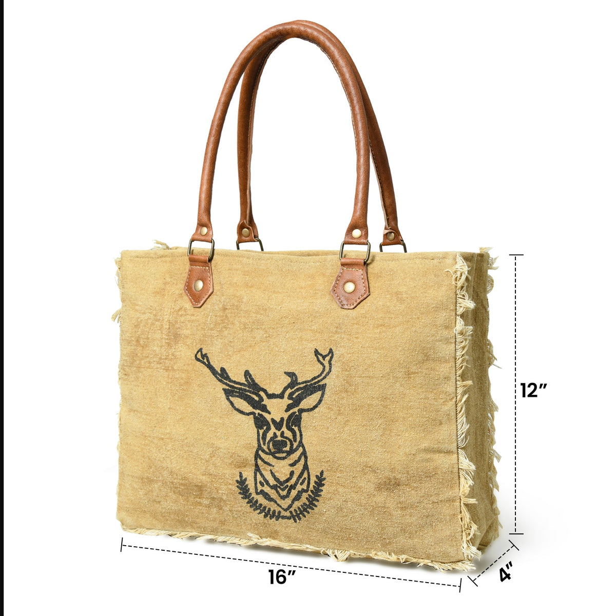 Nordic Charm Canvas Shoulder Tote Bag Classy Leather Bags
