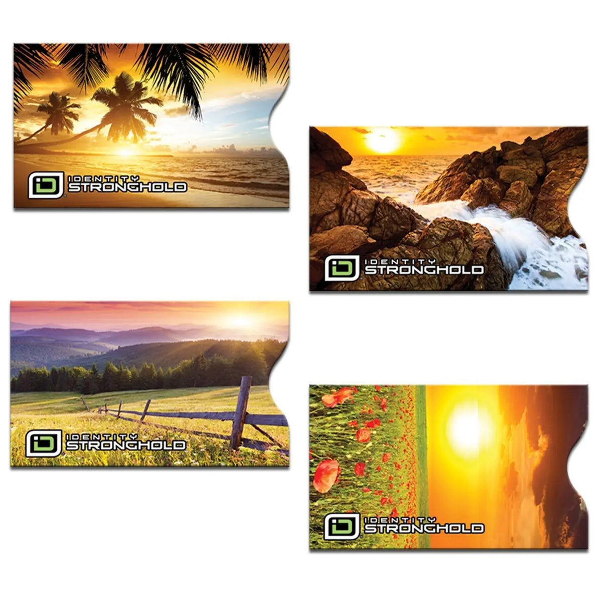 RFID Blocking Sunsets Credit Card Sleeves - 8 Pack ID Stronghold