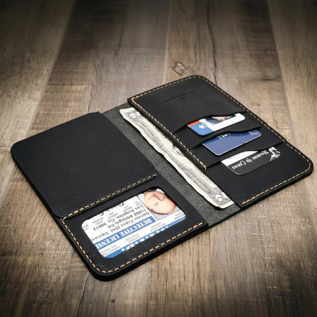 Badge Long Wallet Bull Sheath Leather