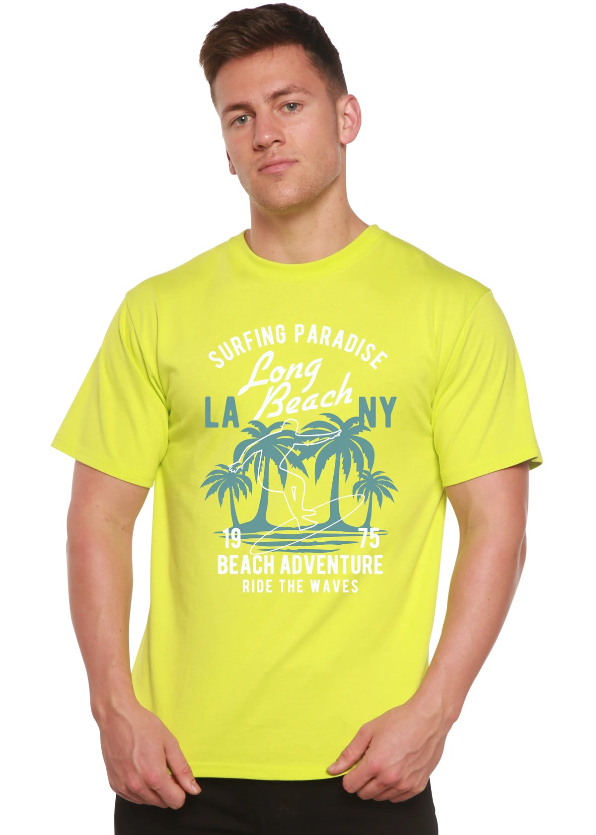 Beach Adventure Men's Bamboo Viscose/Organic Cotton Short Sleeve Graphic T-Shirt Spun Bamboo