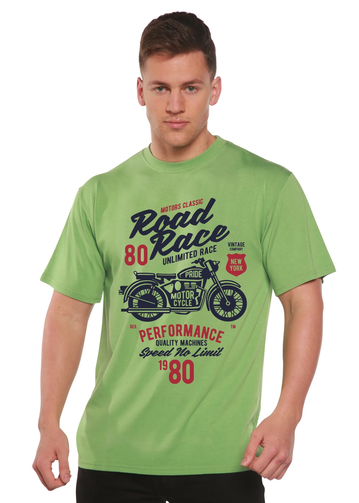 Road Race Motorcycles Spun Bamboo® Men's Bamboo Viscose/Organic Cotton Short Sleeve Graphic T-Shirt Spun Bamboo