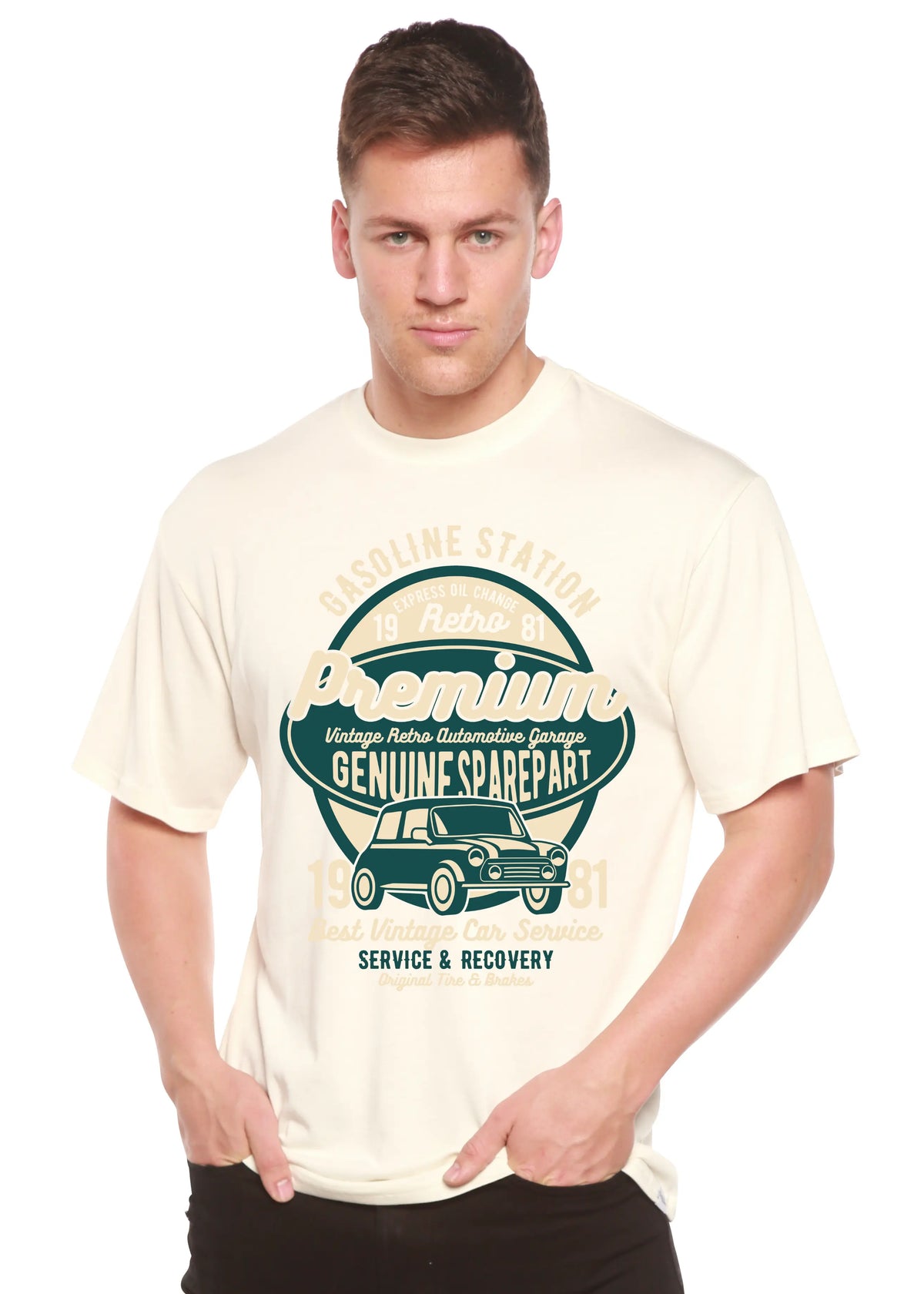 Premium Garage Spun Bamboo® Men's Bamboo Viscose/Organic Cotton Short Sleeve Graphic T-Shirt Spun Bamboo