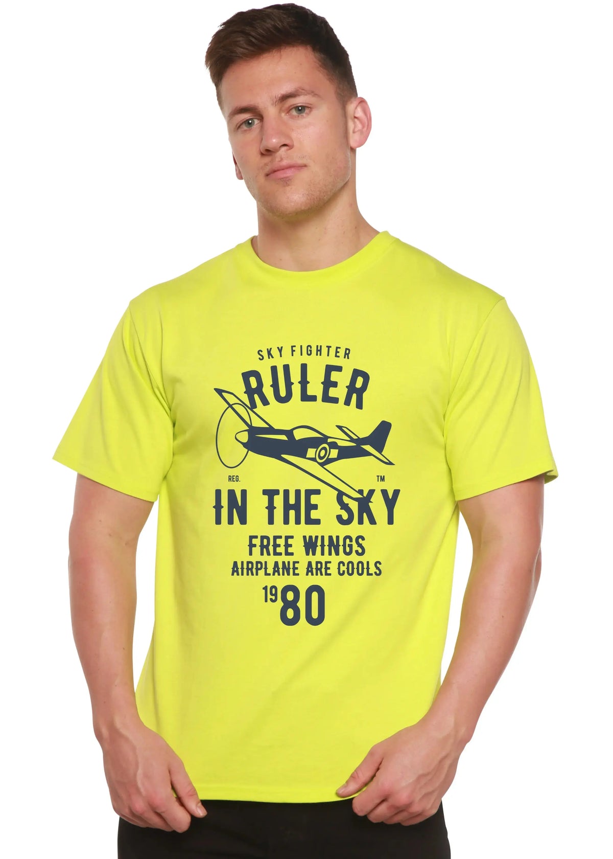 Ruler In The Sky Spun Bamboo® Men's Bamboo Viscose/Organic Cotton Short Sleeve Graphic T-Shirt Spun Bamboo