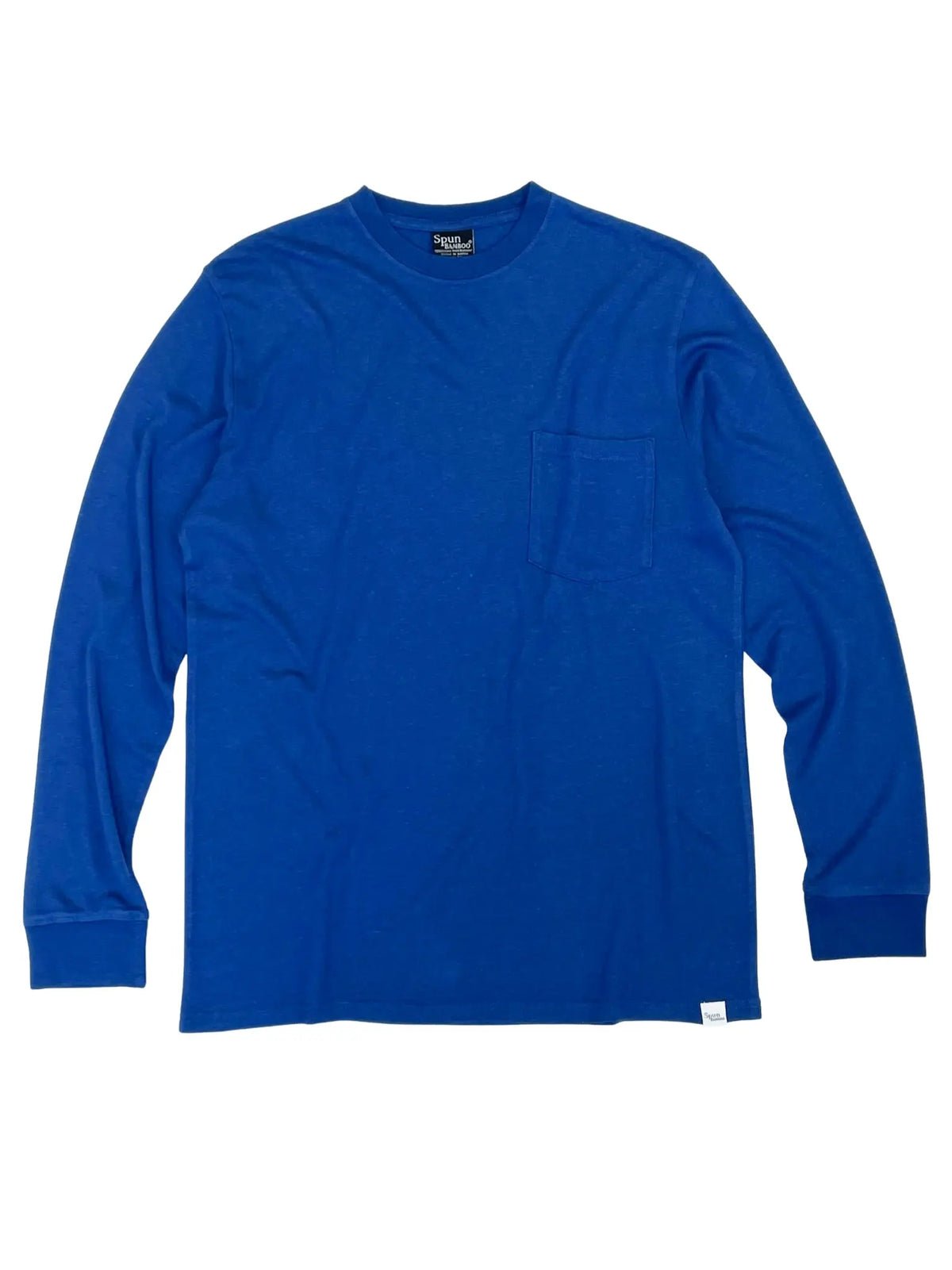 New Men's Bamboo Viscose/Organic Cotton Long Sleeve T-Shirt with Pocket Spun Bamboo