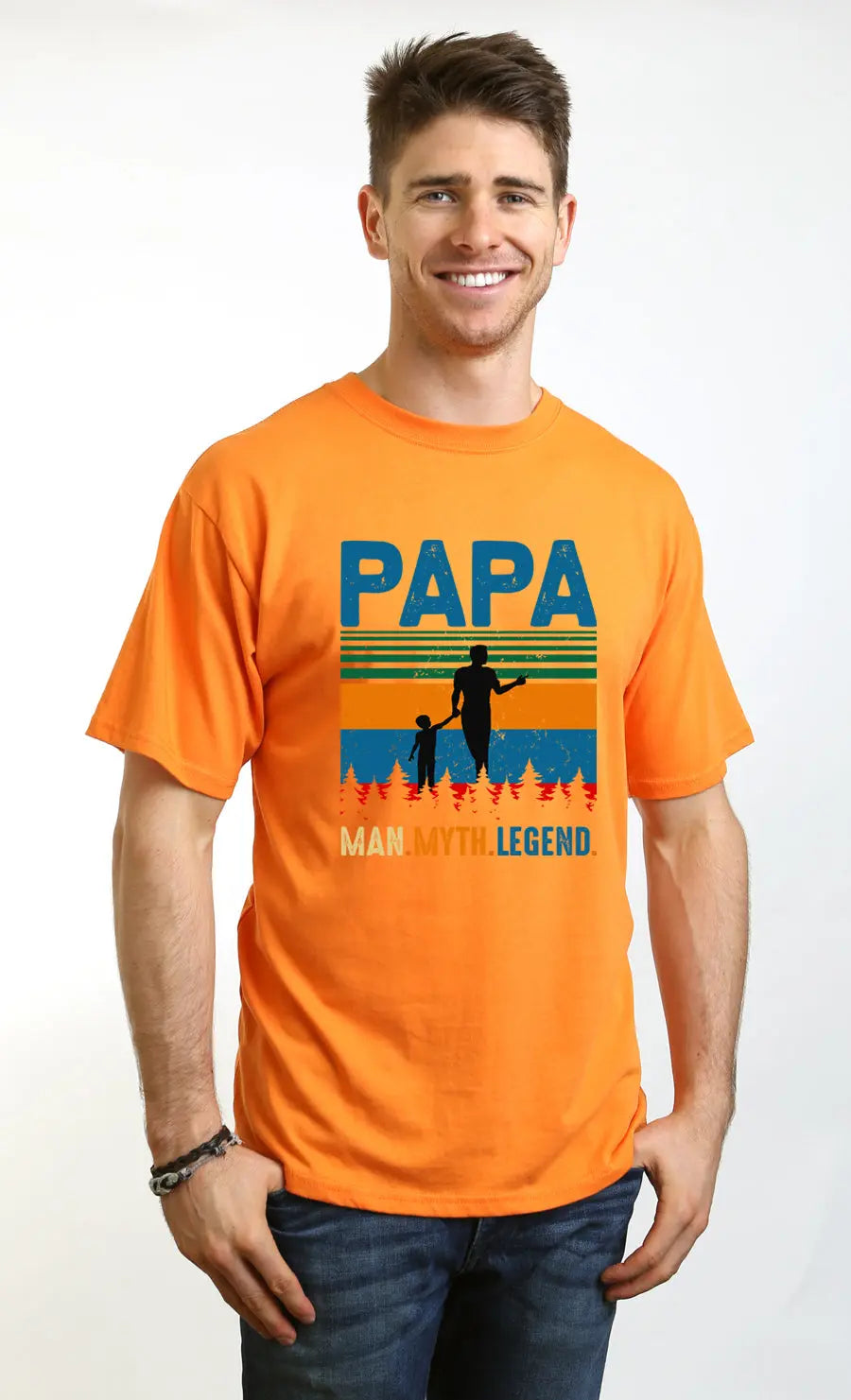 Papa Man, Myth, Legend Men's Bamboo Viscose/Organic Cotton Short Sleeve Graphic T-Shirt Spun Bamboo