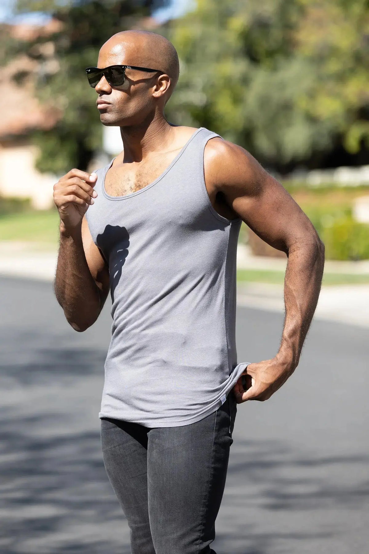 New Men's Bamboo Viscose/Organic Cotton Tank Top Spun Bamboo