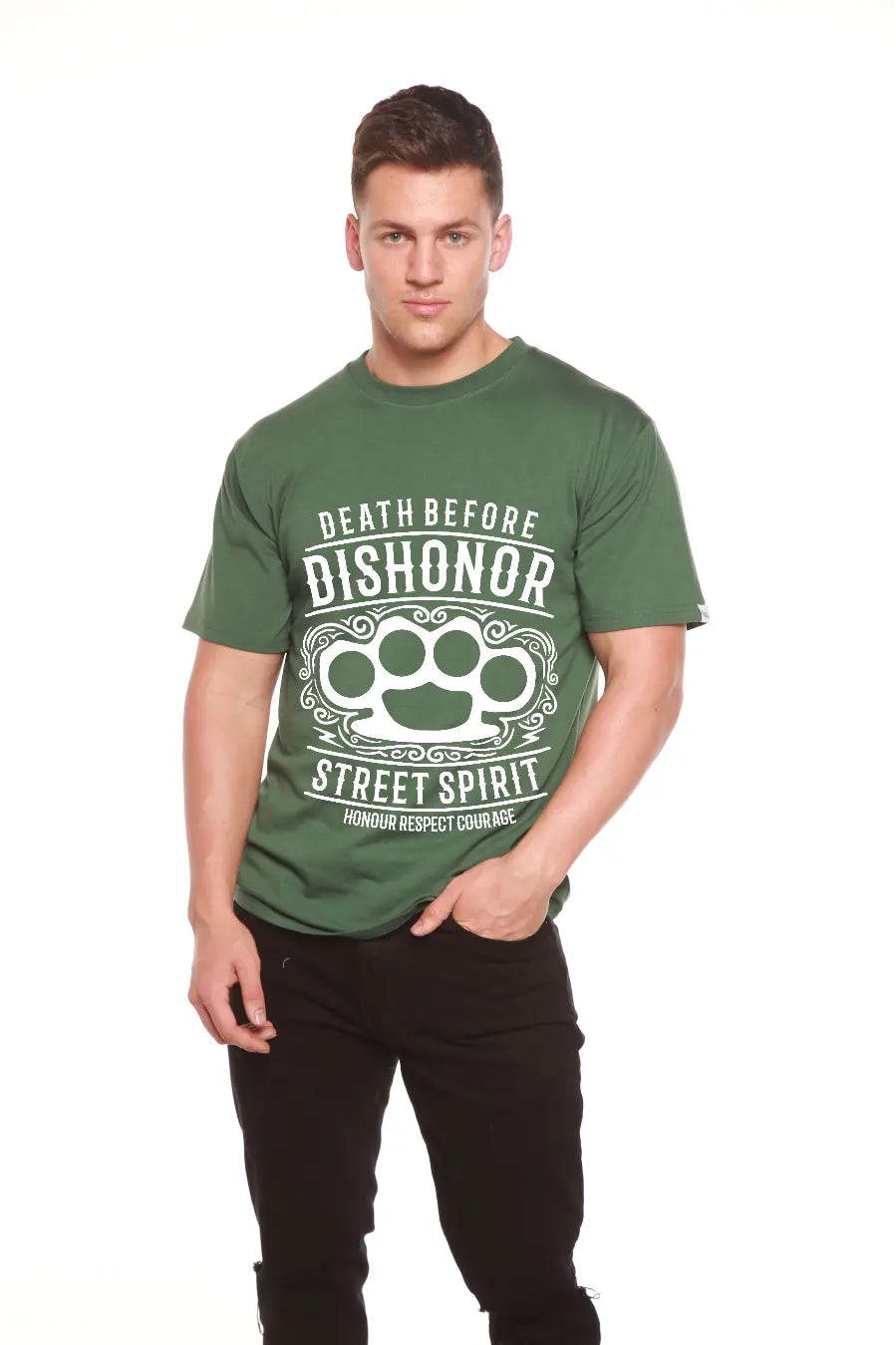Death Before Men's Bamboo Viscose/Organic Cotton Short Sleeve Graphic T-Shirt Spun Bamboo