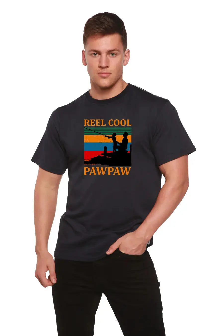 Real Cool Pawpaw Men's Bamboo Viscose/Organic Cotton Short Sleeve Printed T-Shirt Spun Bamboo