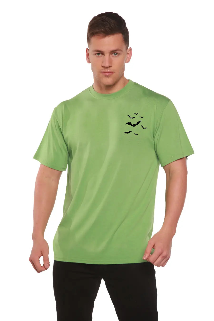 Halloween Bats Bamboo Viscose/Organic Cotton Short Sleeve Printed T-Shirt Spun Bamboo