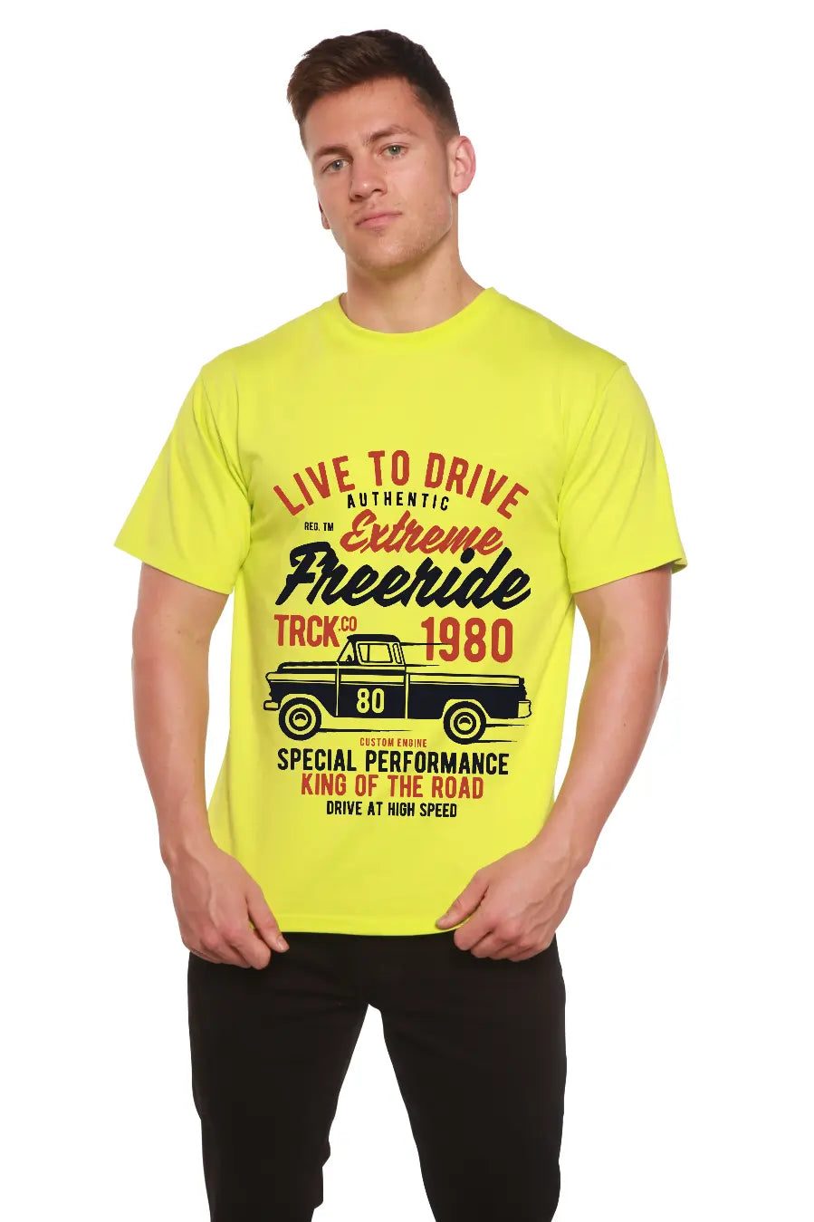 Extreme Freeride Men's Bamboo Viscose/Organic Cotton Short Sleeve Graphic T-Shirt Spun Bamboo