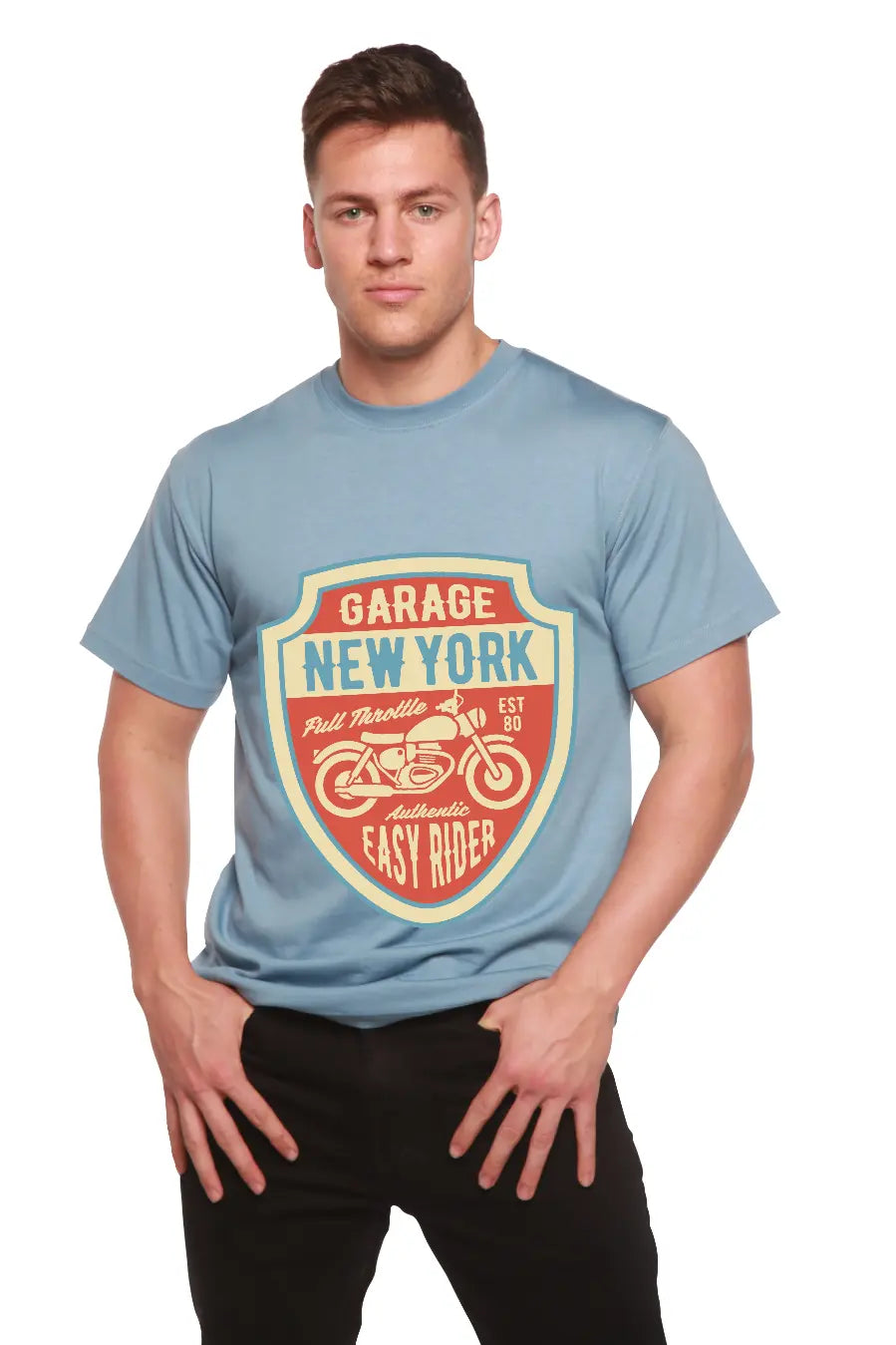 Garage New York Men's Bamboo Viscose/Organic Cotton Short Sleeve Graphic T-Shirt Spun Bamboo