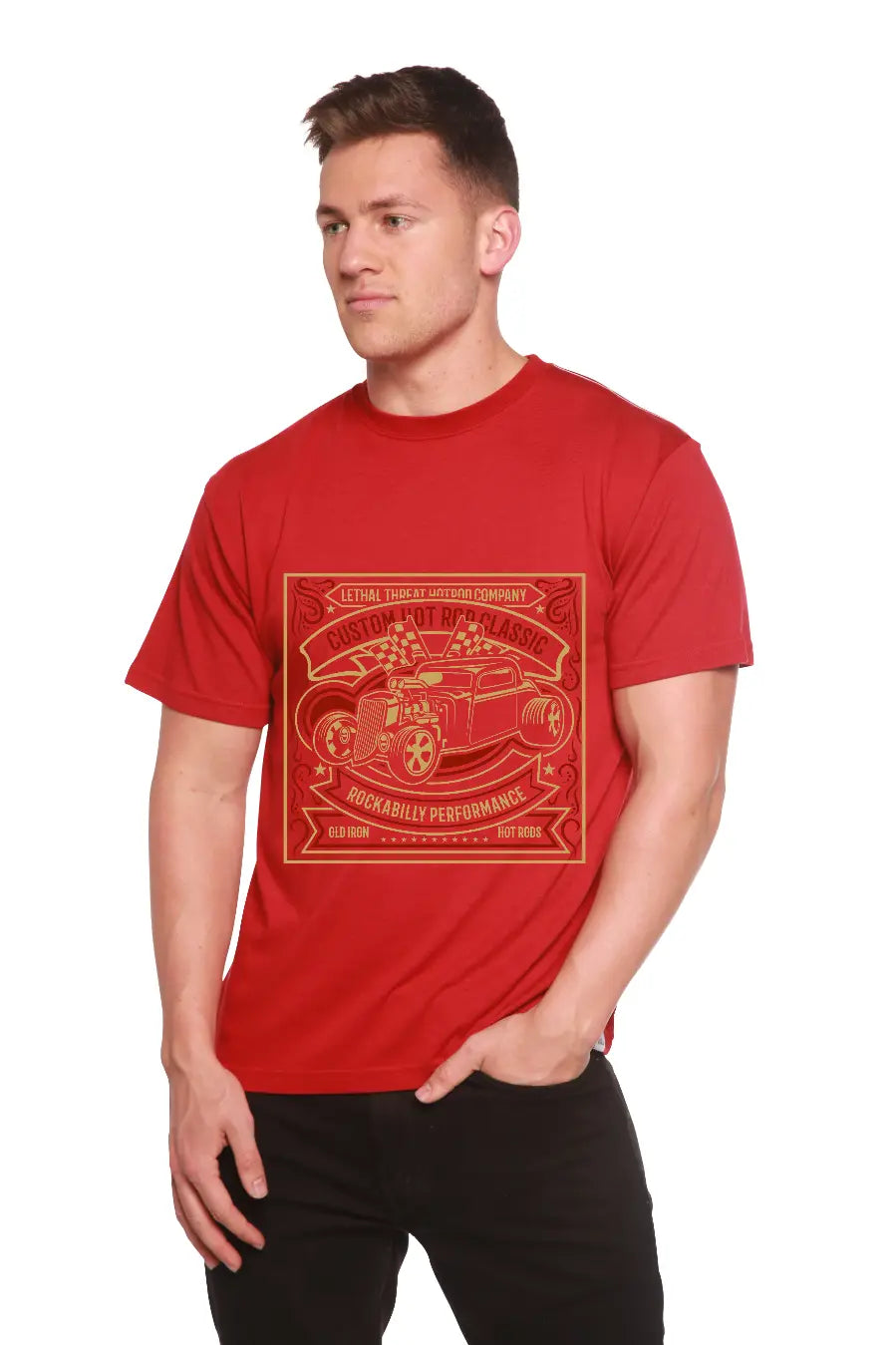 Hot Rod Men's Bamboo Viscose/Organic Cotton Short Sleeve Graphic T-Shirt Spun Bamboo