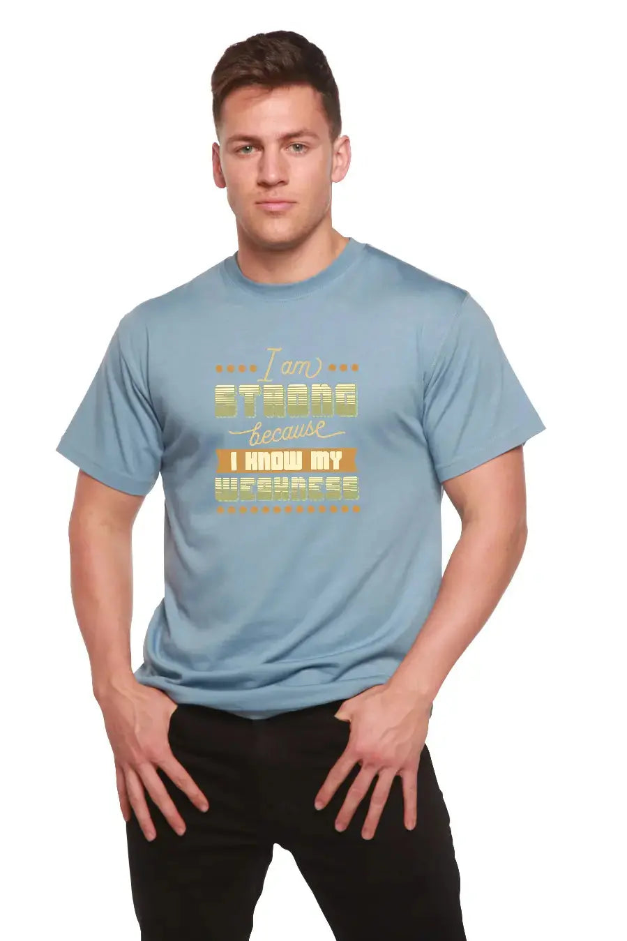 I am Strong Men's Bamboo Viscose/Organic Cotton Short Sleeve Graphic T-Shirt Spun Bamboo