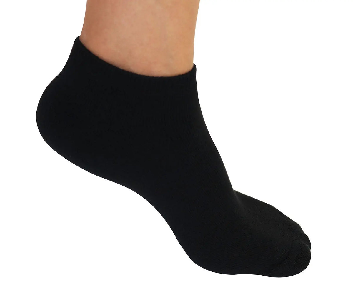 No Look Anklet Bamboo Viscose Socks - Black Spun Bamboo