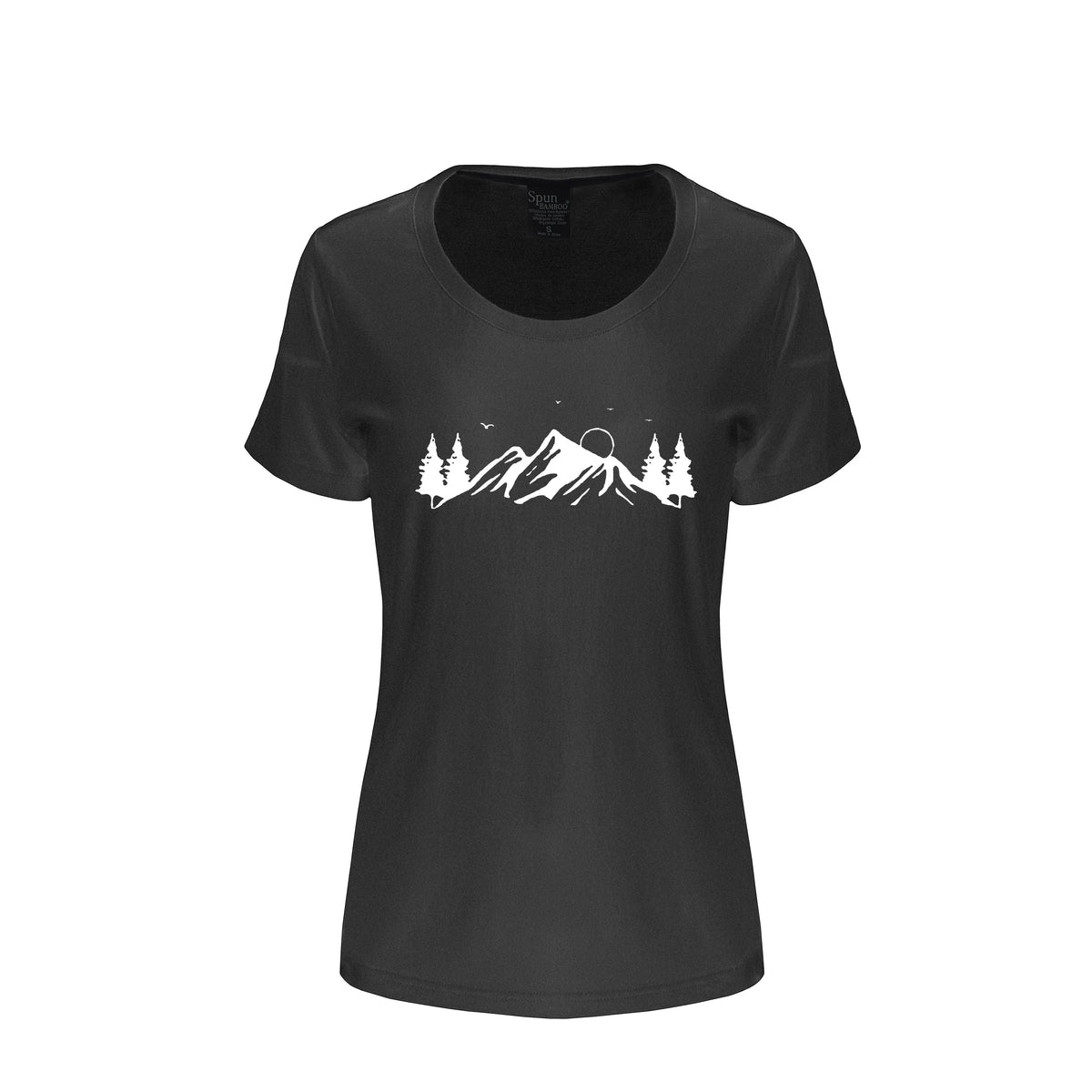 Women's Bamboo/Cotton Short Sleeve Scoop Neck T-Shirt with Print Mauna Kea Spun Bamboo