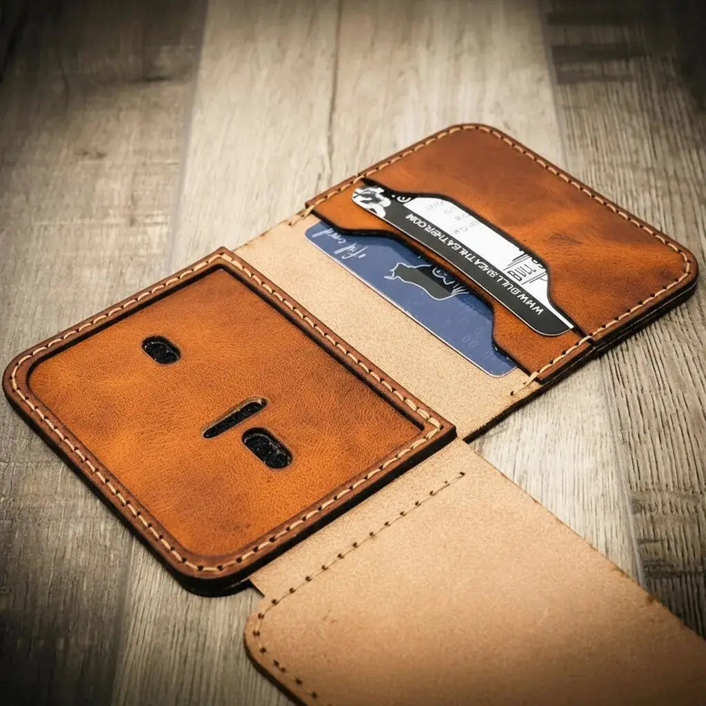 Minimalist Badge Wallet Bull Sheath Leather