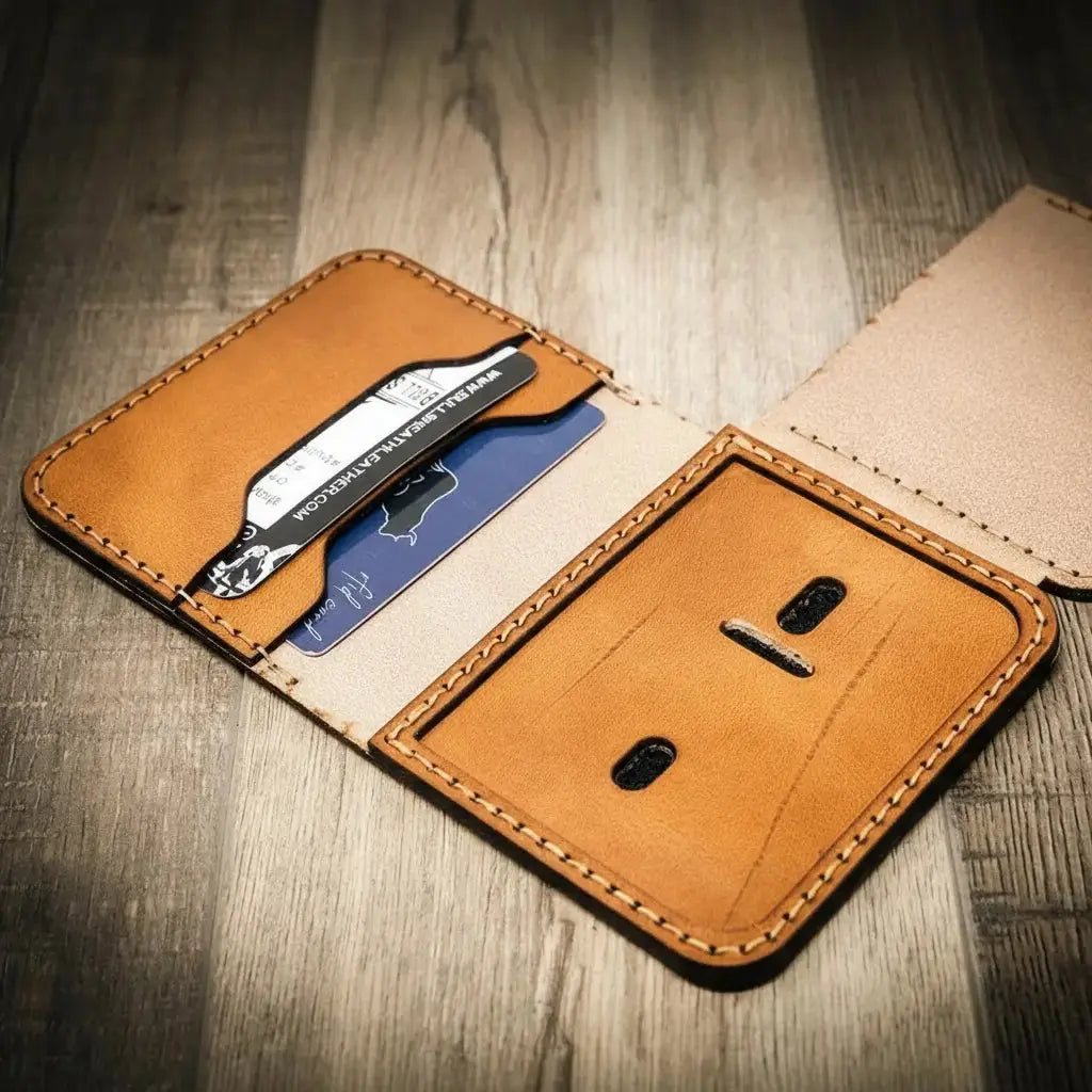 Minimalist Badge Wallet Bull Sheath Leather