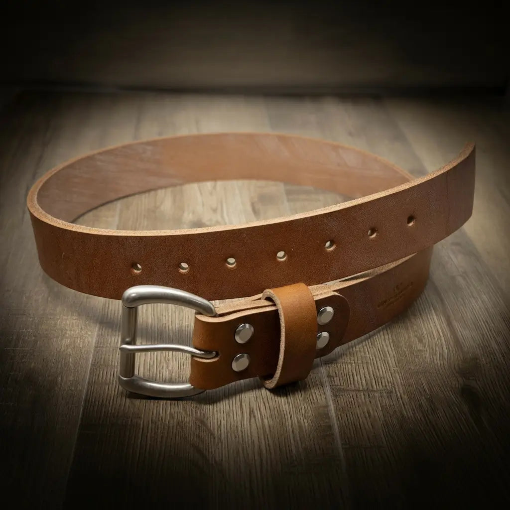 Men's Leather Belt - Oak Brown Bull Sheath Leather