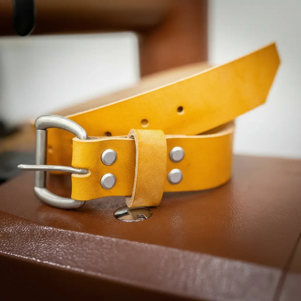 Men's Leather Belt - Saddle Tan Bull Sheath Leather