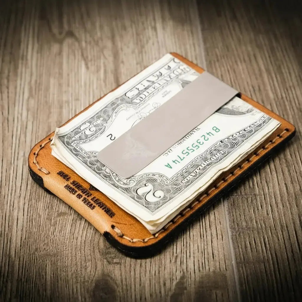 The Keller Money Clip Bull Sheath Leather