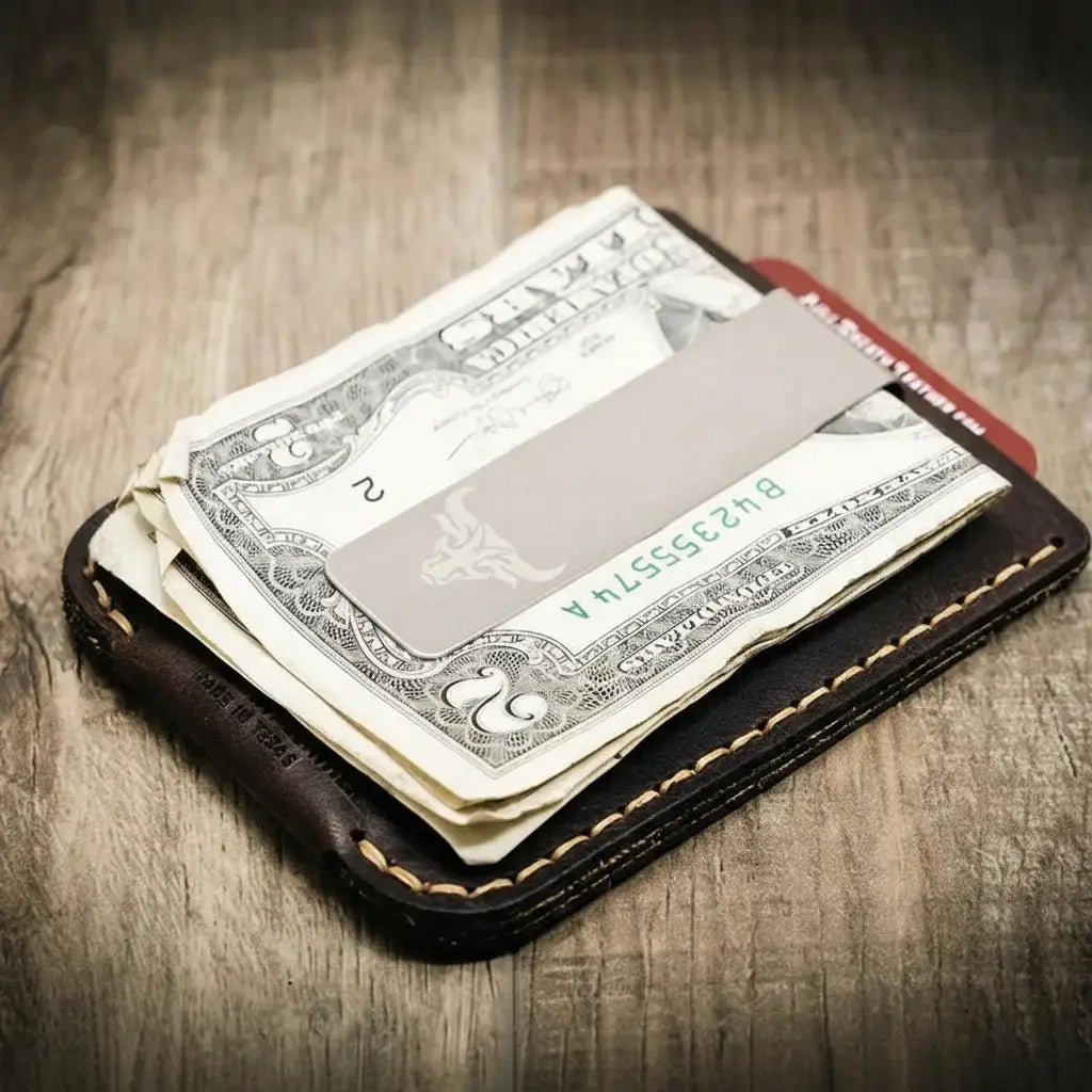 The Keller Money Clip Bull Sheath Leather