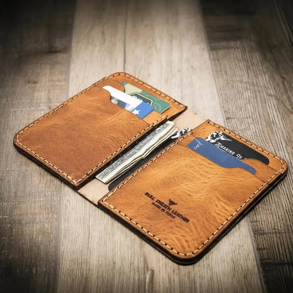 The Tyler Vertical Wallet Bull Sheath Leather