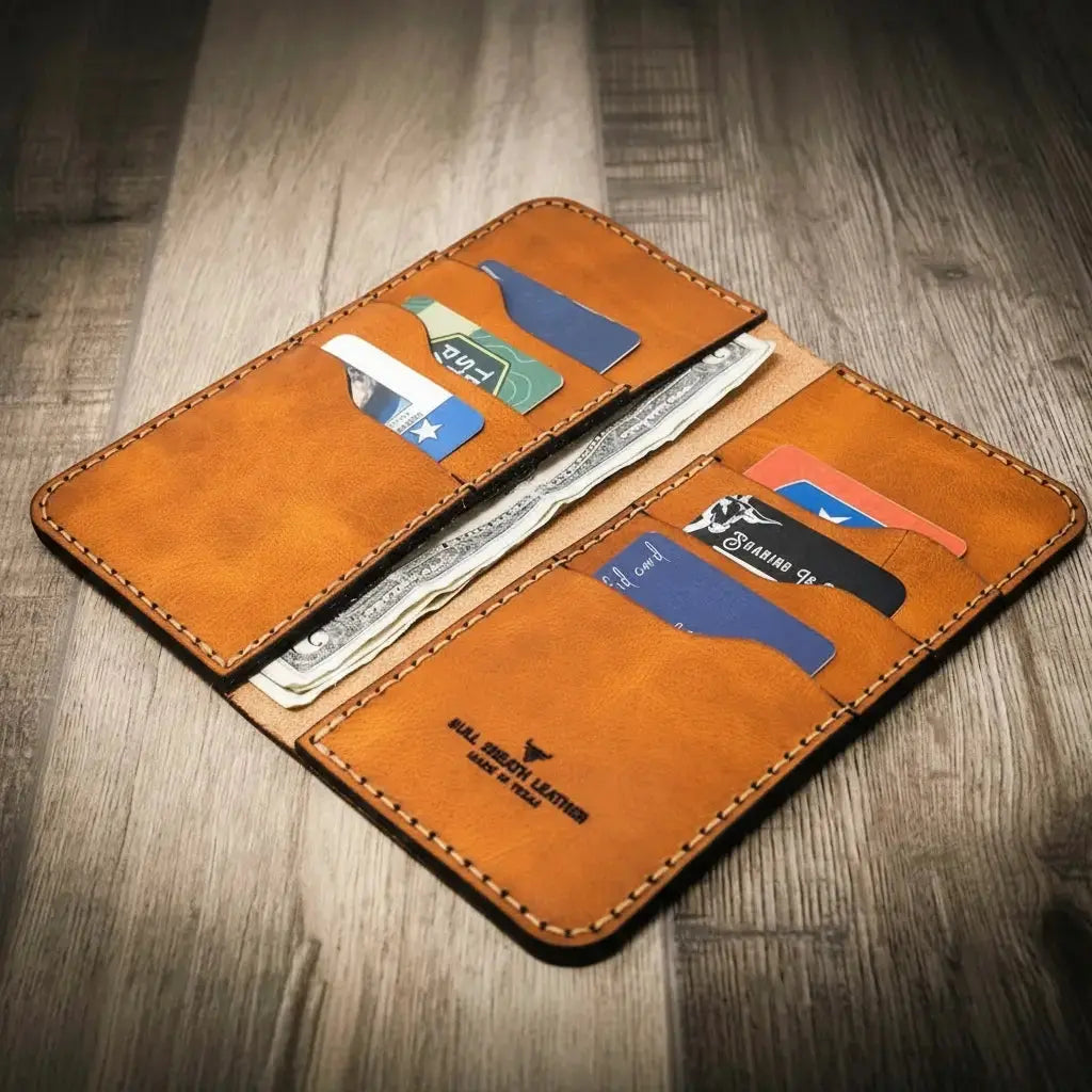 Western Long Wallet Bull Sheath Leather