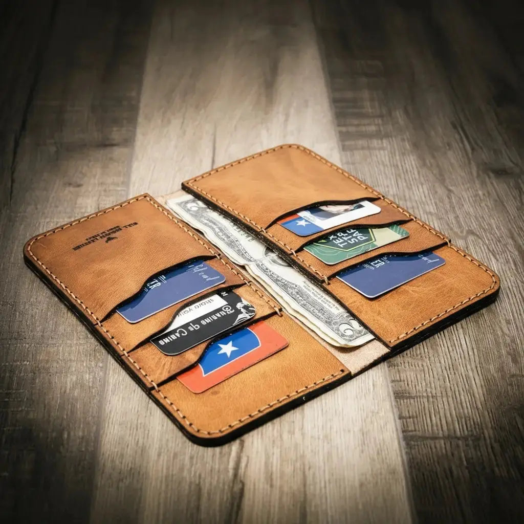 Western Long Wallet Bull Sheath Leather