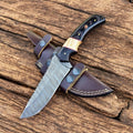 Custom Handmade Damascus Hunting Knife – 10" with Wenge & Olivewood Handle Damascus Knife Store