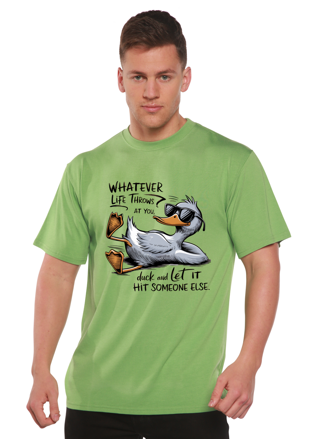 Whatever Life Throws at You Funny Unisex Bamboo/Cotton Graphic T-Shirt Spun Bamboo