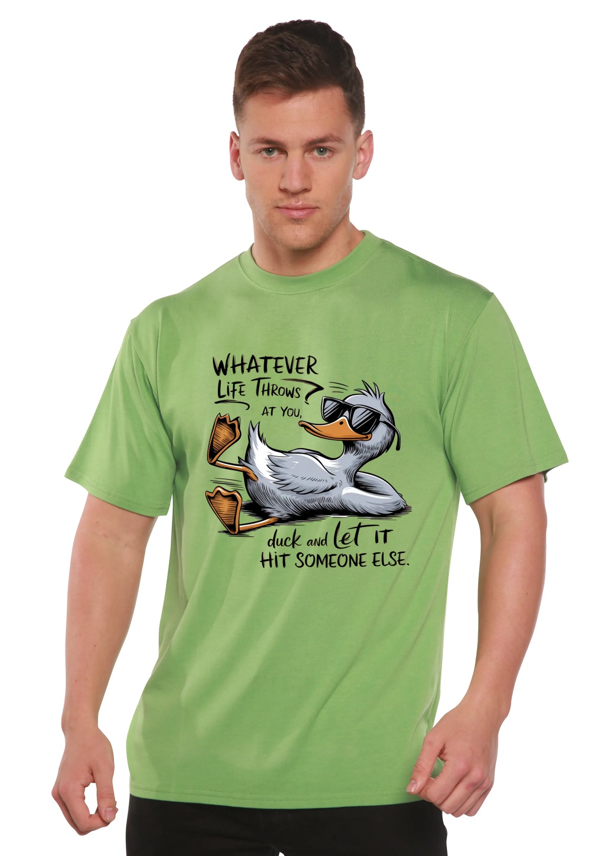 Whatever Life Throws at You Funny Unisex Bamboo/Cotton Graphic T-Shirt Spun Bamboo