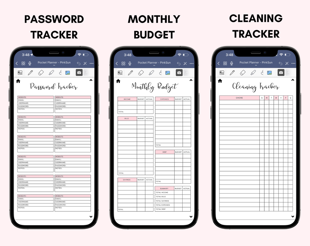Digital Phone Planner Bundle Jessica Autumn