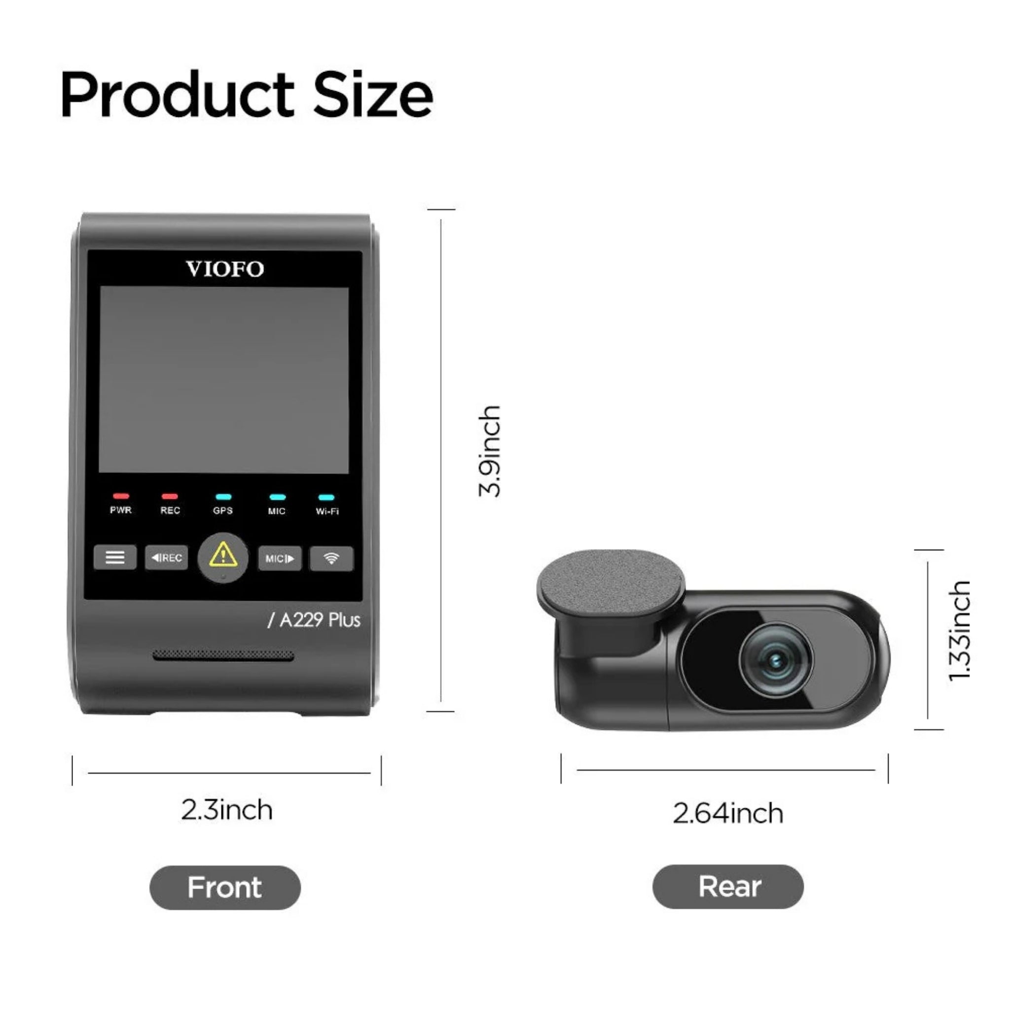 VIOFO A229 Plus 2-Channel 2K QHD Sony STARVIS 2 Dash Cam BlackboxMyCar