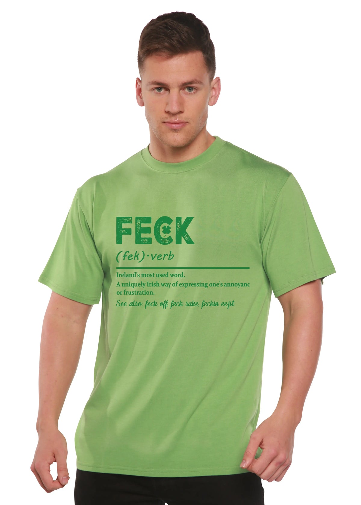Feck Irish St Patricks Day Unisex Bamboo/Cotton Graphic T-Shirt Spun Bamboo