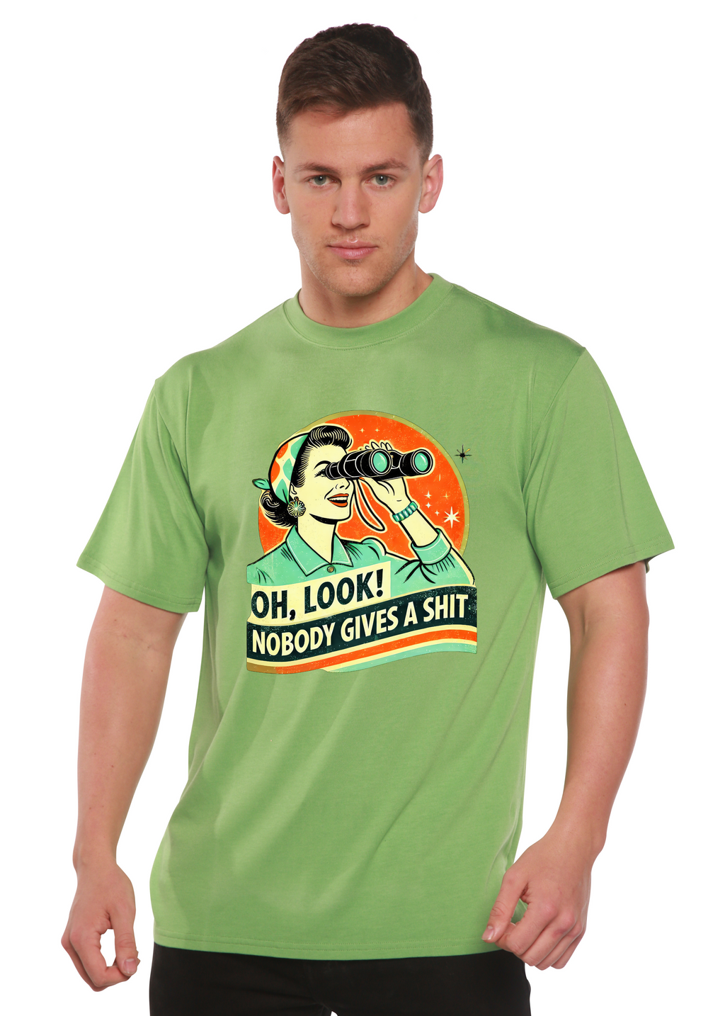 Funny Retro Woman Unisex Bamboo/Cotton Graphic T-Shirt Spun Bamboo