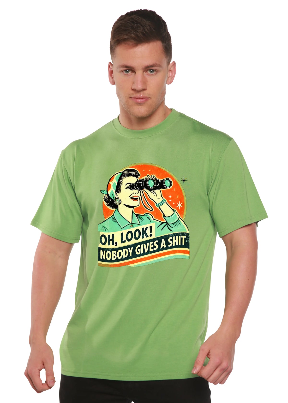 Funny Retro Woman Unisex Bamboo/Cotton Graphic T-Shirt Spun Bamboo