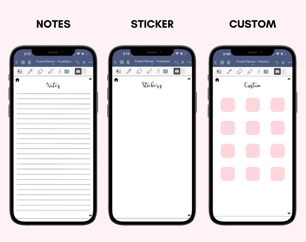 Digital Phone Planner Pink Jessica Autumn