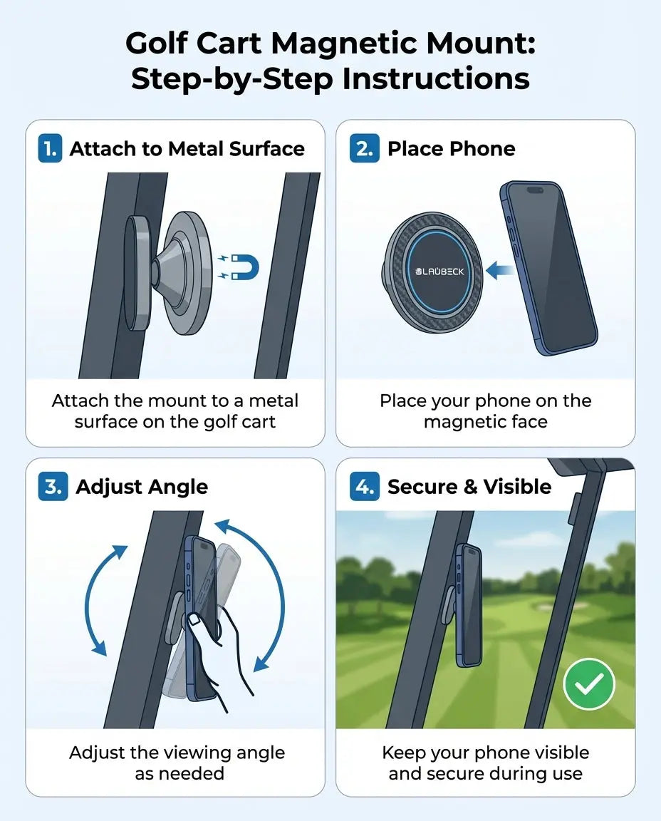 Alloy Magnetic Golf Cart Phone Holder for MagSafe & Android | BLAUBECK Golf Gifts BLAUBECK