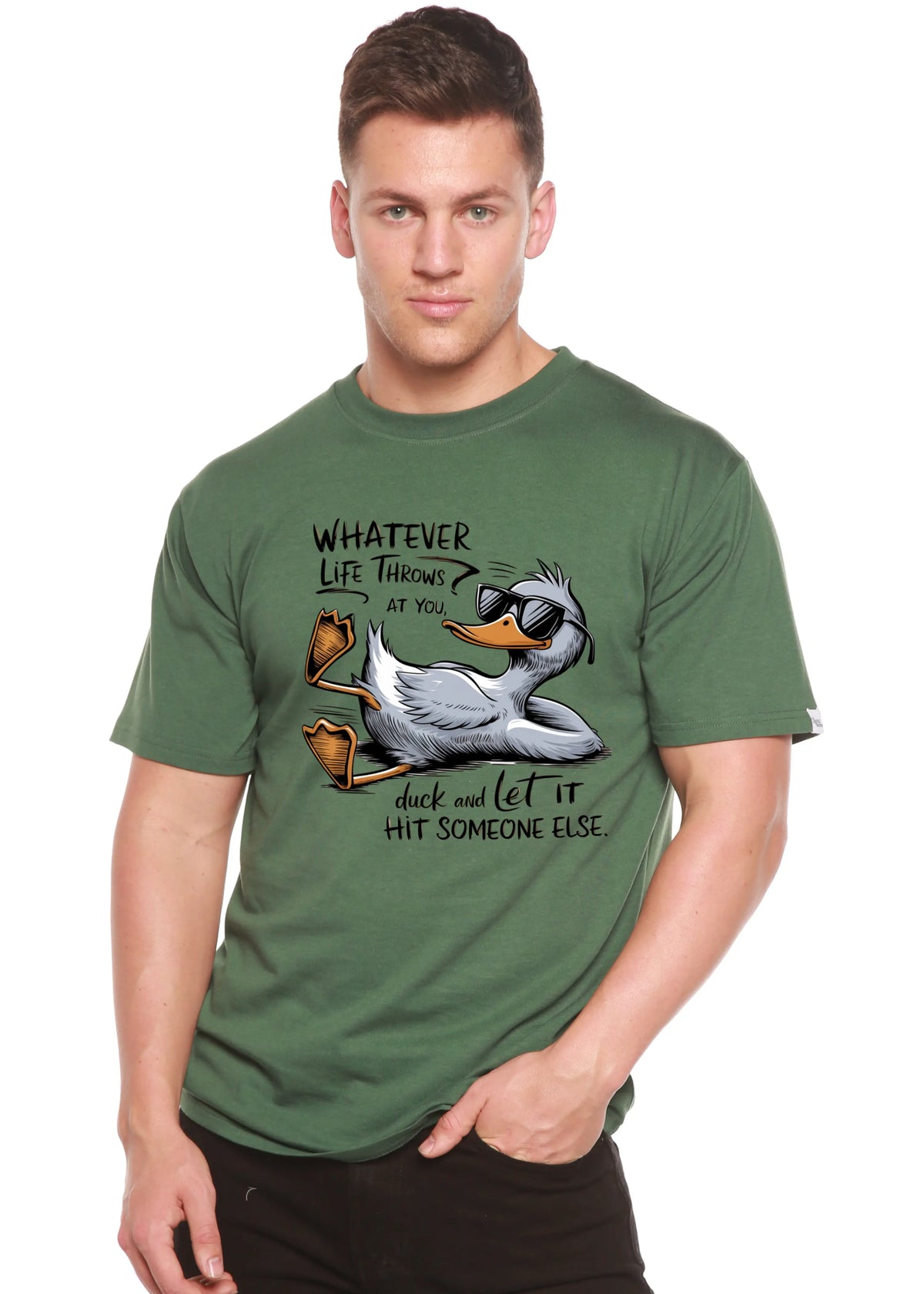 Whatever Life Throws at You Funny Unisex Bamboo/Cotton Graphic T-Shirt Spun Bamboo
