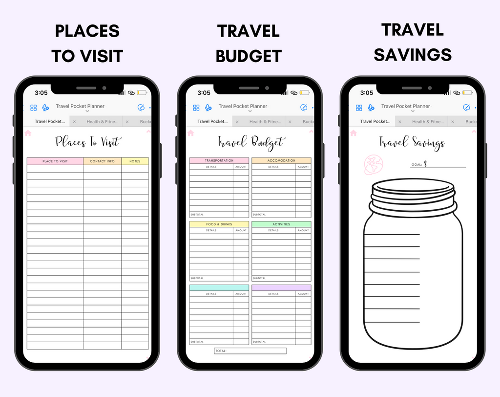 Digital Travel Phone Planner Rainbow Jessica Autumn