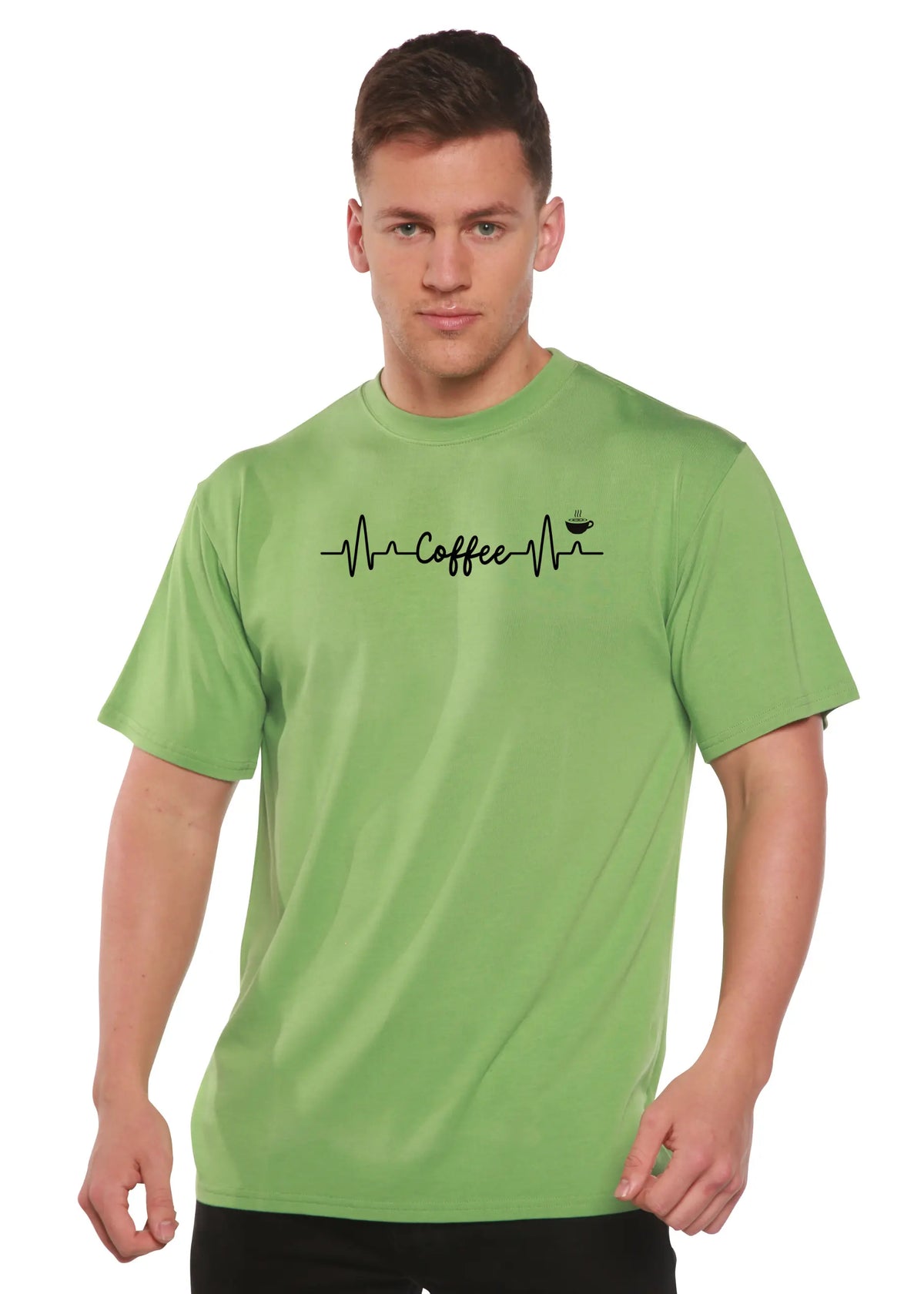 Heartbeat Coffee Unisex Bamboo/Cotton Graphic T-Shirt Spun Bamboo