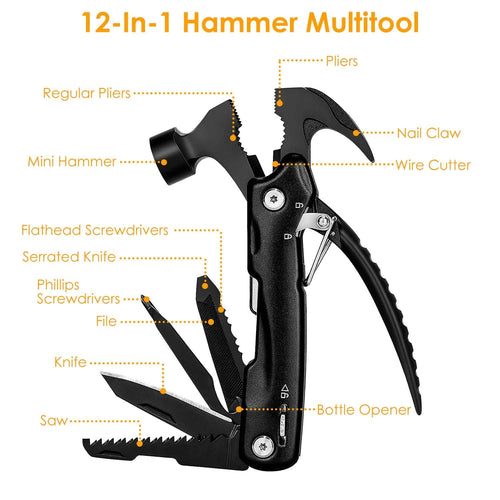 12-in-1 Stainless Steel Portable Hammer Multitool DailySale