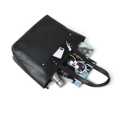Essential Work Tote - Black Classy Leather Bags