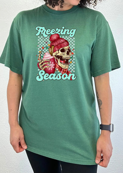 Freezing Season Unisex Bamboo Viscose/Organic Cotton Short Sleeve Graphic T-Shirt Spun Bamboo