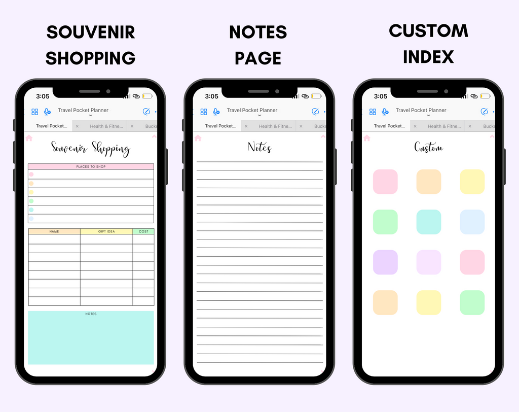 Digital Travel Phone Planner Rainbow Jessica Autumn