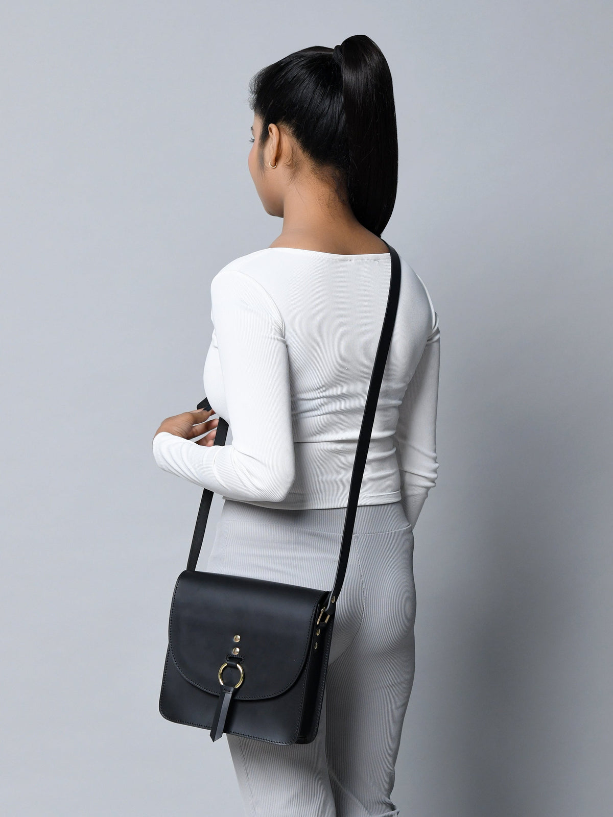 Black Elegance Crossbody Sling Bag Classy Leather Bags