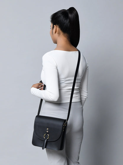 Black Elegance Crossbody Sling Bag Classy Leather Bags