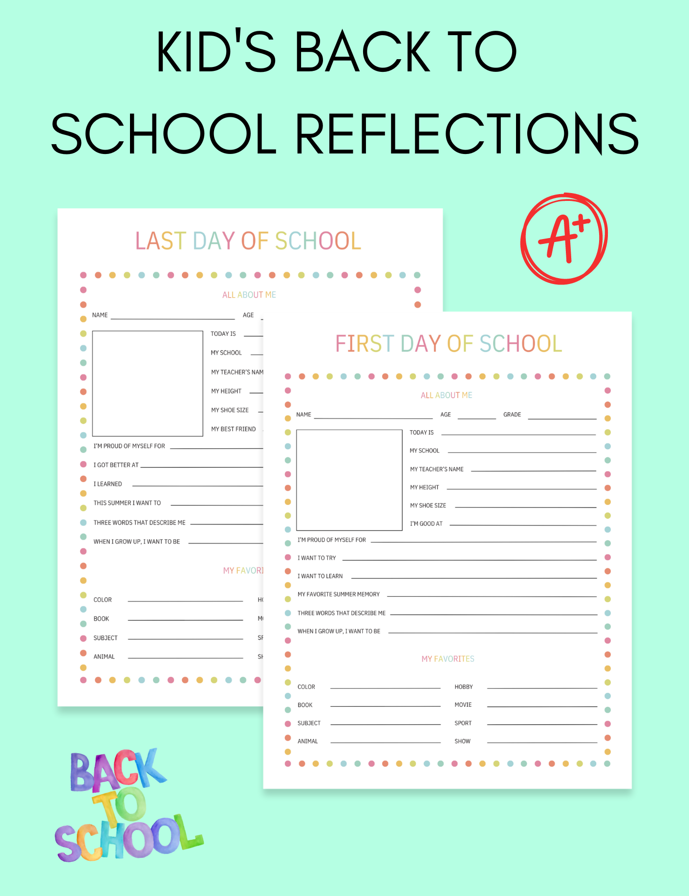 Kid's Back To School Reflection Jessica Autumn