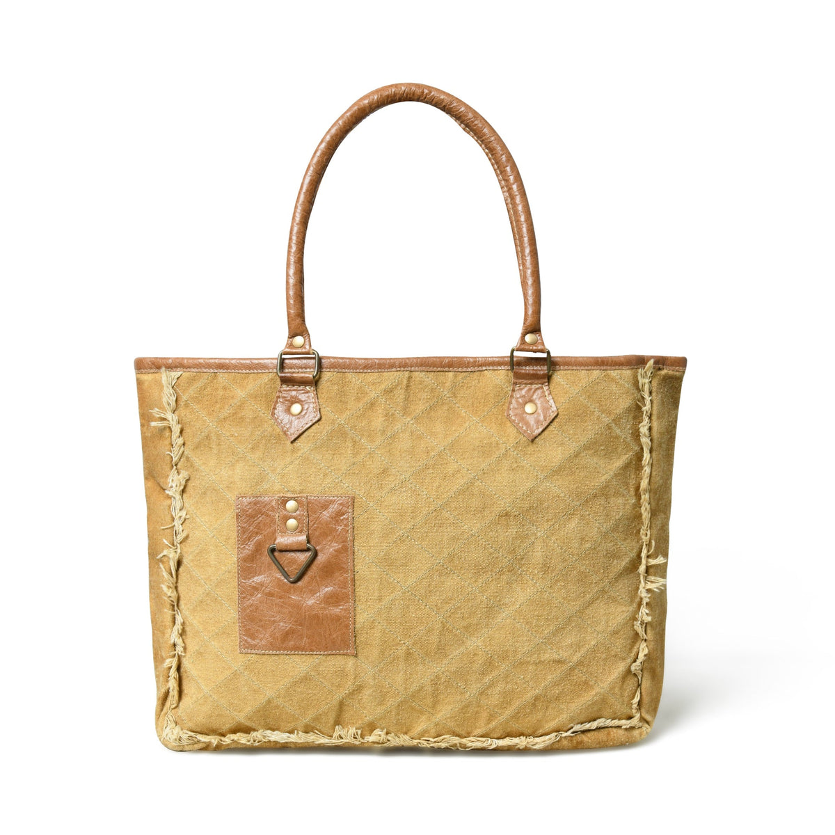 Beige Boho Chic Canvas Bag Classy Leather Bags